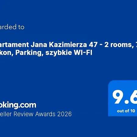 Appartement Jana Kazimierza 47 - 2 Rooms, 70m2, Balkon, Parking, Szybkie Wi-fi Varsovie